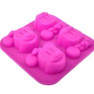 Silicone Molds MinieMouse - 4 Holes Mini Mouse Silicone Mold DIY Handcraft Soap Making Cake Cupcake Chocolate...