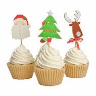 Tonnier - &hearts; Festival Series &hearts; - Christmas Set of 24 Pieces - Cake and Cupcake Toppers, Decoration N8