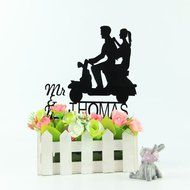 Ecape Acrylic Wedding Cake Topper Wedding Monogram Mr and Mrs Cake Topper With Maple Leaf N14