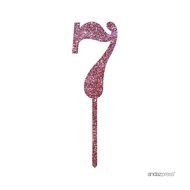 Andaz Press 5th Birthday and Anniversary Acrylic Cake Toppers, Pink Glitter, Number 5, 1-Pack