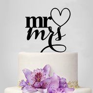 Ecape Acrylic Wedding Cake Topper Wedding Monogram Mr and Mrs Cake Topper With Maple Leaf N17