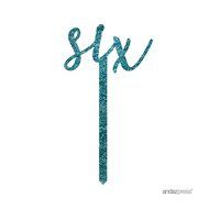 Andaz Press 5th Birthday and Anniversary Acrylic Cake Toppers, Pink Glitter, Number 5, 1-Pack N5