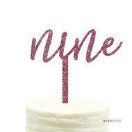 Andaz Press 5th Birthday and Anniversary Acrylic Cake Toppers, Pink Glitter, Number 5, 1-Pack N12