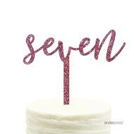 Andaz Press 5th Birthday and Anniversary Acrylic Cake Toppers, Pink Glitter, Number 5, 1-Pack N14