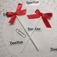 DOOXOO Red Bow Cupcake Toppers - Gender Reveal Party Food Picks Party Picks Baby Shower Toppers Mustache and Bows... N3