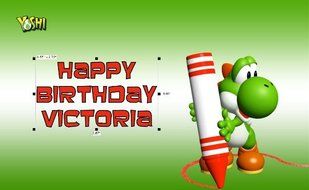 Yoshi Edible Cake or Cupcake Image Topper