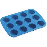 Wilton Easy-flex Silicone Mold 12-cup Mini Muffin Pan Blue
