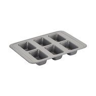 Cake Boss Basics Nonstick Bakeware 6-Cup Mini Loaf Pan, Gray N2