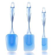 Glass Mixing Bowls Set with Colored Lids and LP 3-Piece Silicone Spatula Set. Great Fruit Bowl with Lid