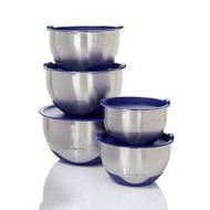 Simply Ming 10-Piece Stainless Steel Mixing Bowl Set - Navy