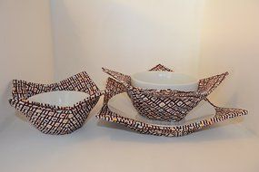 Microwave Bowl Cozies // Set of 3 // 1 Small Bowl Cozy // 1 Medium Bowl Cozy // 1 Dinner Plate Cozy // Retro Flare N3