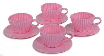 handy helpers Bulk Buys Teacup Cake Molds, 4-Pack N5