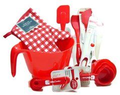 Betty Crocker 8-pc Mixing Set - Spatula, Double Spatula, Basting Brush, Scissors, Measuring Spoons, Measuring...