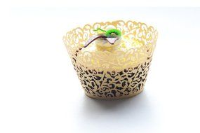 Kuke 24 pcs Vine Filigree Lace Laser Cut Cupcake Wrappers Cupcake Liners Muffin Container for Baby Shower Baby... N3