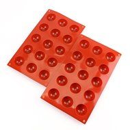 Fasmov 15-Cavity Silicone Mini Half Circle Chocolate, Candy,Gummy, Jelly Mold,Set of 2(Red) N2