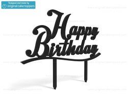 Original Cake Toppers Happy Birthday - Black