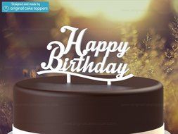 Original Cake Toppers Happy Birthday - Black N2