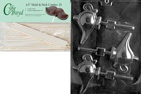 Cybrtrayd 45St25-M118 Magical Lamp Lolly Miscellaneous Chocolate Candy Mold with 25 Cybrtrayd 4.5-Inch Lollipop...