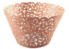 FHD Cupcake Wrappers 100 Filigree Artistic Bake Cake Paper Cups Little Vine Lace Laser Cut Liner Baking Cup Muffin... N7