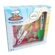 Curious Chef TCC50186 11-Piece Kids' Chef Kit, Pink/Green N3