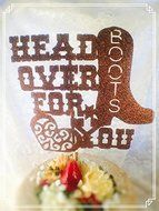 Head Over Boots For You Cake Topper N4