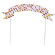 uhoMEY(TM) Happy Birthday Cake Cupcake Bunting Banner Flag Food Topper Shower Party Picks N4