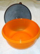 Tupperware Orange and Black Mixing Bowl