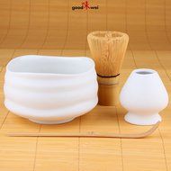 Goodwei Premium Matcha Tea Set "Miyuki" - Ceremonial Bowl Chawan, Whisk and Holder - Gift Box (120) N4