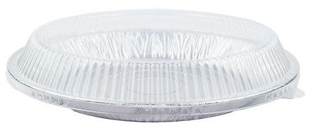 Durable Foil Pans 8 1/8" For Foods Pizza Plate Baking Dish With Lids 10 Sets. N2