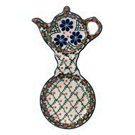 Polish Pottery Handmade 8'' Cup and Teabag Holder Boleslawiec Poland Traditional Stoneware Pattern 854