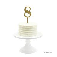 Andaz Press 5th Birthday and Anniversary Acrylic Cake Toppers, Pink Glitter, Number 5, 1-Pack N28
