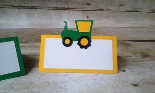 Tractor Place Cards/ Food Tents - john deere