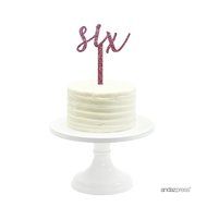 Andaz Press 5th Birthday and Anniversary Acrylic Cake Toppers, Pink Glitter, Number 5, 1-Pack N37