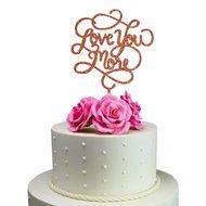Sugar Yeti Made In USA Wedding Cake Topper Love You More #24 Gold Mirror N3