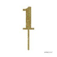 Andaz Press 5th Birthday and Anniversary Acrylic Cake Toppers, Pink Glitter, Number 5, 1-Pack N41
