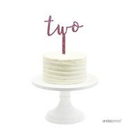 Andaz Press 5th Birthday and Anniversary Acrylic Cake Toppers, Pink Glitter, Number 5, 1-Pack N44
