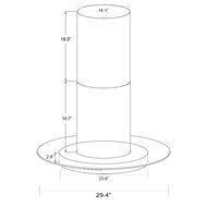 FIREBIRD 30" Island Mount Black Stainless Steel Touch Button Control Powerful Kitchen Vent Range Hood N6