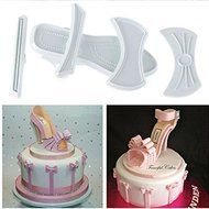 Shopline 9 Pcs Plastic Sandal Fondant Mold, Lady High-Heeled Shoes Fondant Cake Sugar Craft Baking Cutter Mold N2