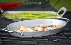 TableCraft BBQ158M BBQ Oval Roasting Pan, Coated Steel, 15-Inch by 7-Inch