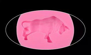 Topnew-Candy Cavity Silicone Chocolate Mold Candy and Gummy Moulds Bull H2196 N7