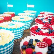 Simply Baked Small Paper Tube Pan (Pack of 3), Turquoise Parquet, Great for Individual Servings and Gift Giving... N6