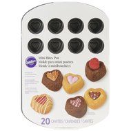 Wilton 2105-2588 Bite Sized 20-Cavity Heart Dessert Shell Pan N4