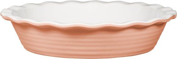 Embossed Rings 10.25"D Pastels Peach Pie Plate