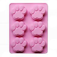 Cy3Lf 6 Cavity Paw Baking Silicone Mold Cake Mold Cookie Mold Pudding Mold Jelly Mold (Pink, Pack of 2)