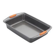 Premium Rachael Ray Non Stick Baking Pan Set with Cover and a Jamie Soft Grip Potato Masher Combo
