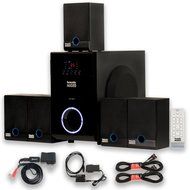 Acoustic Audio AA5817 800W 5.1 Speaker System with Bluetooth, Optical Input and 2 Extension Cables AA5817BD-2 N2