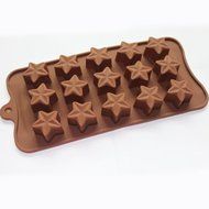 X-Haibei Jeweled 3D Star Chocolate Candy Ice Cube Soap Jelly Silicone Mold Party Favor