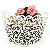LEFV&trade; 24pcs Cupcake Wrapper Filigree Little Vine Lace Laser Cut Liner Baking Cup Muffin Case Trays Wraps Wedding... N19