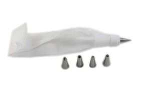 Crave Pastry Bag with Five Different Stainless Steel Nozzles for Precision, Colors Vary, 1-pack