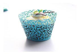 Kuke 24 pcs Vine Filigree Lace Laser Cut Cupcake Wrappers Cupcake Liners Muffin Container for Baby Shower Baby... N4